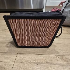 Striped Black and Brown Bag